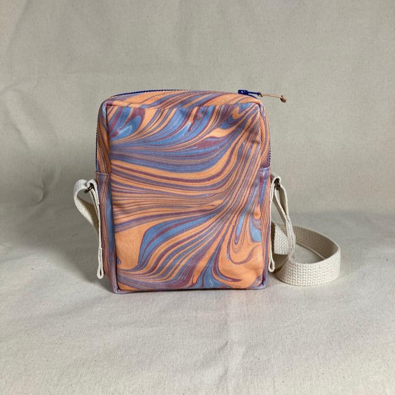 Marbled Crossbody Zipper Bag - Small