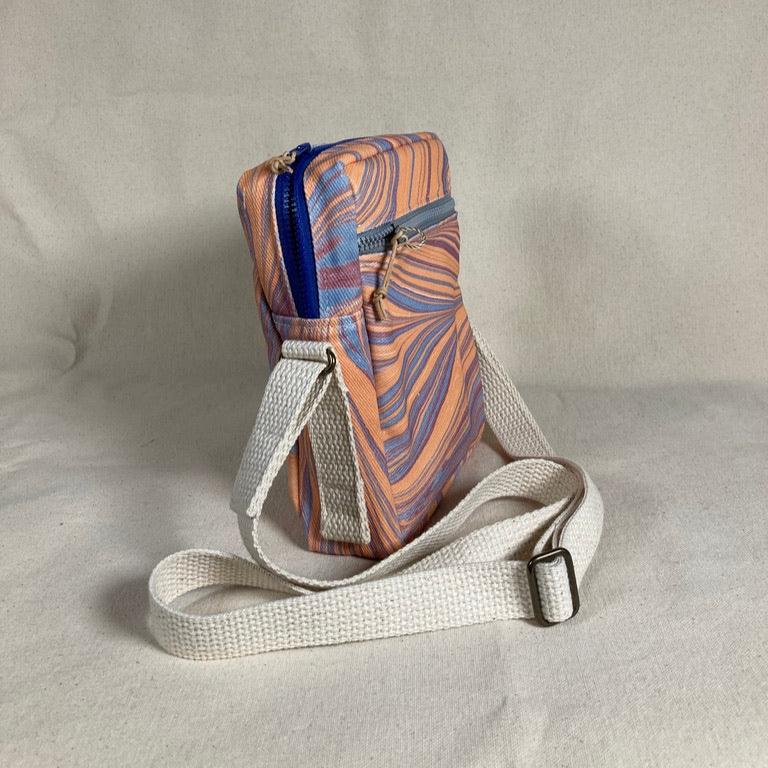 Marbled Crossbody Zipper Bag - Small