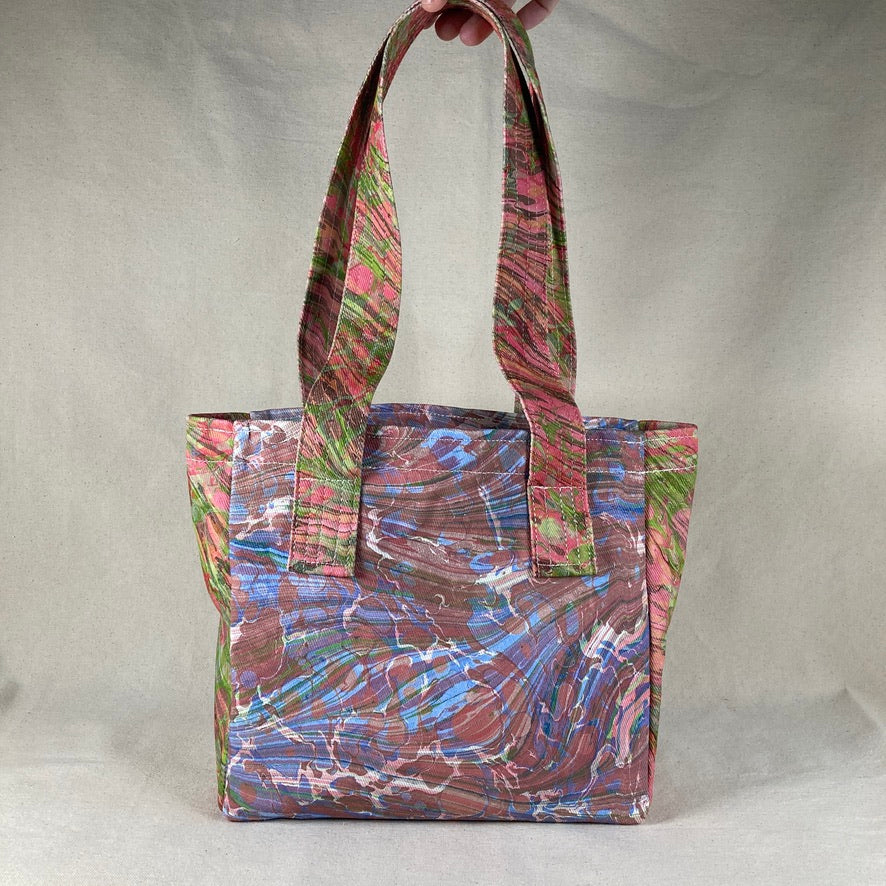 Water Marbled / Painted Fabric Tote Bag