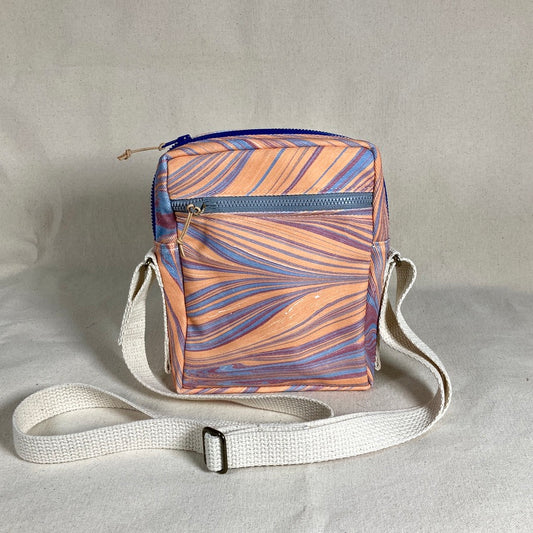 Marbled Crossbody Zipper Bag - Small