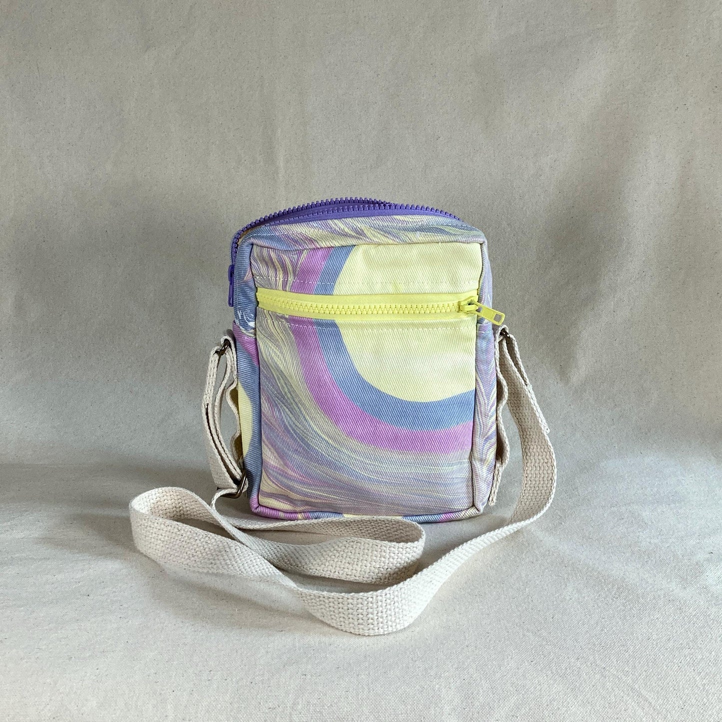 Marbled Crossbody Zipper Bag - Small