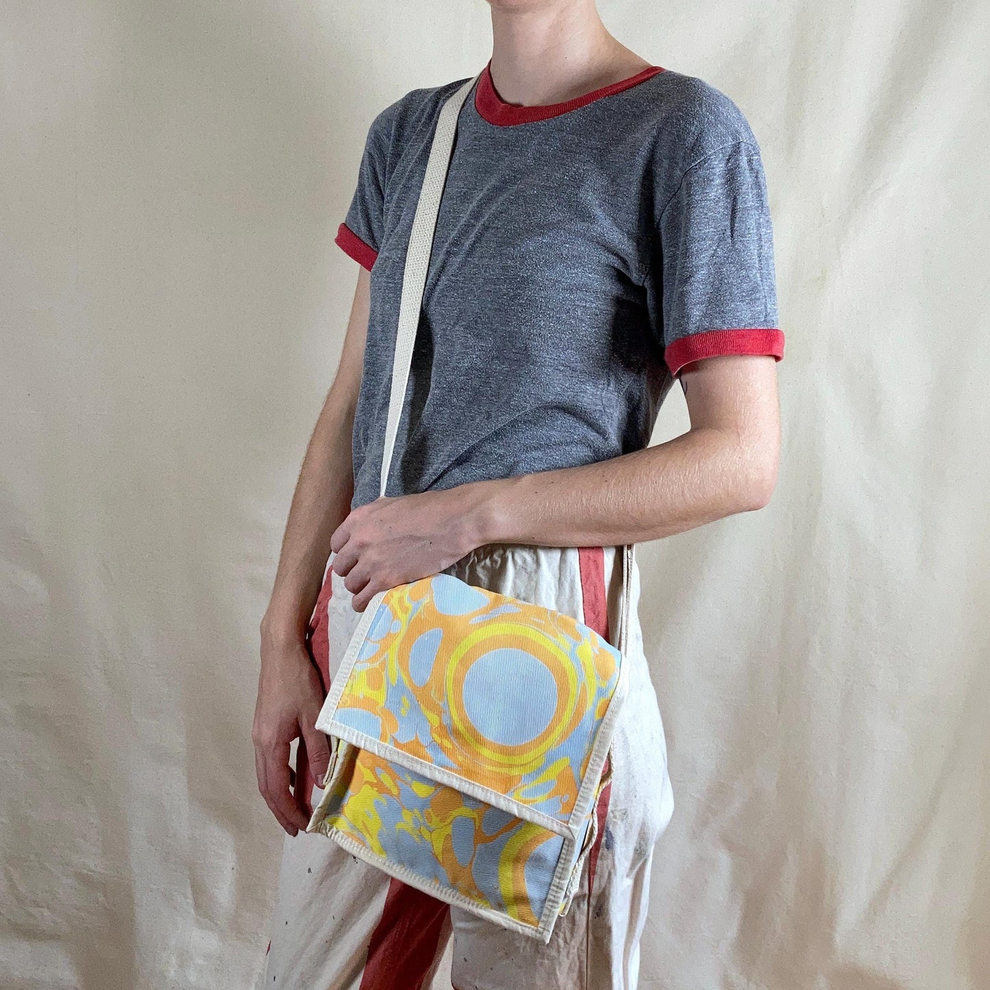 Water Marbled Mini Messenger Bag