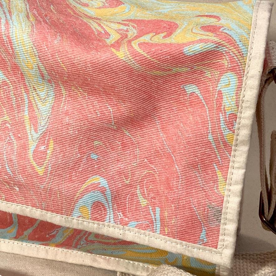 Water Marbled Mini Messenger Bag