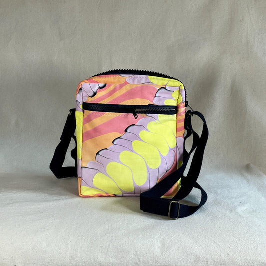 Marbled Crossbody Zipper Bag - Large