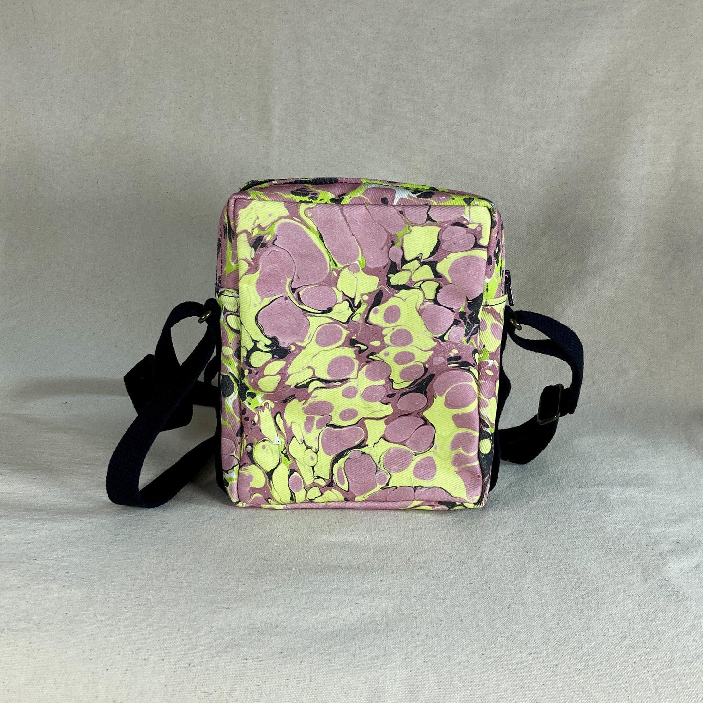 Marbled Crossbody Zipper Bag - Small