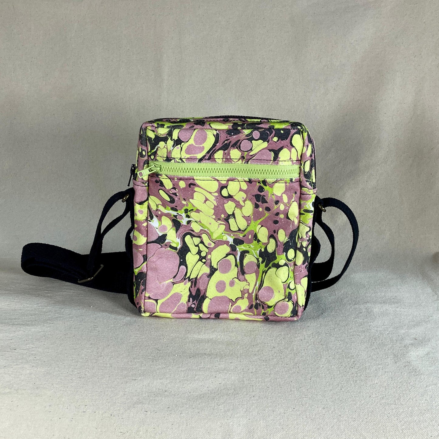 Marbled Crossbody Zipper Bag - Small