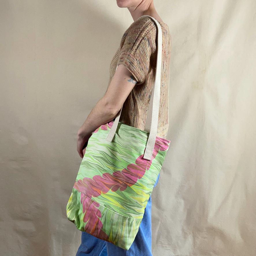 Water Marbled / Painted Fabric Tote Bag