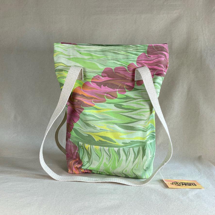 Water Marbled / Painted Fabric Tote Bag