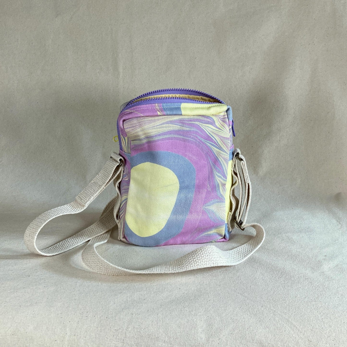 Marbled Crossbody Zipper Bag - Small