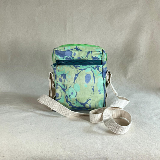 Marbled Crossbody Zipper Bag - Small