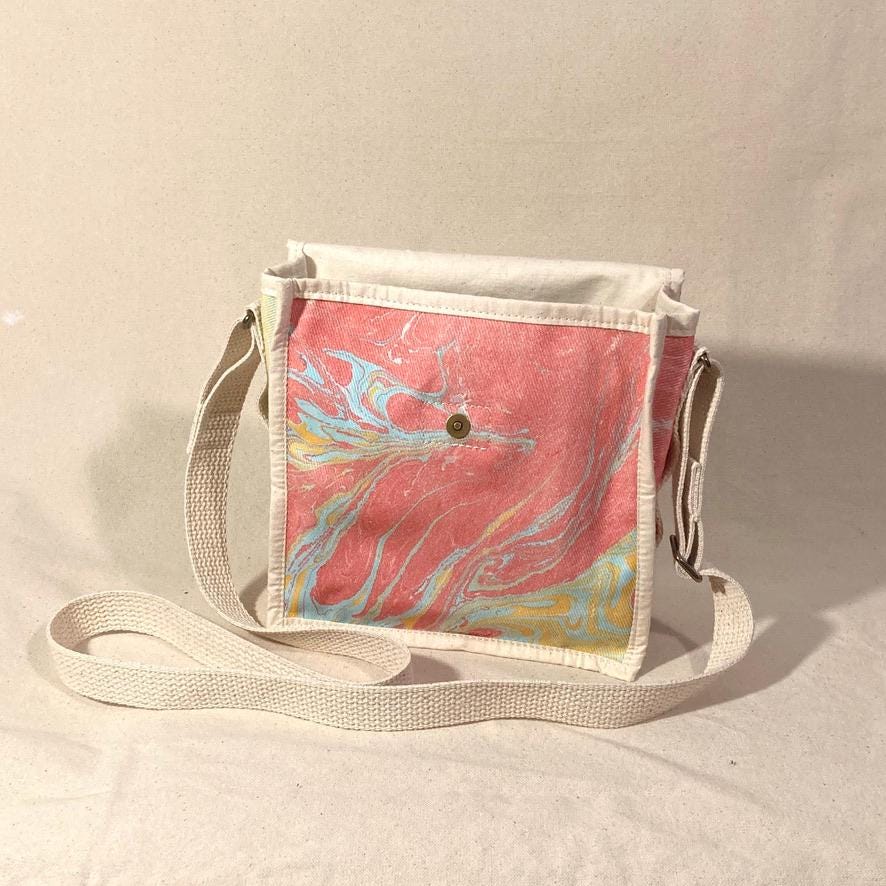 Water Marbled Mini Messenger Bag