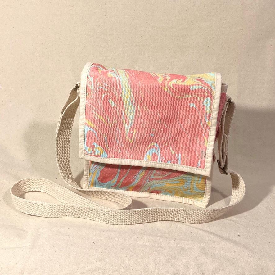 Water Marbled Mini Messenger Bag