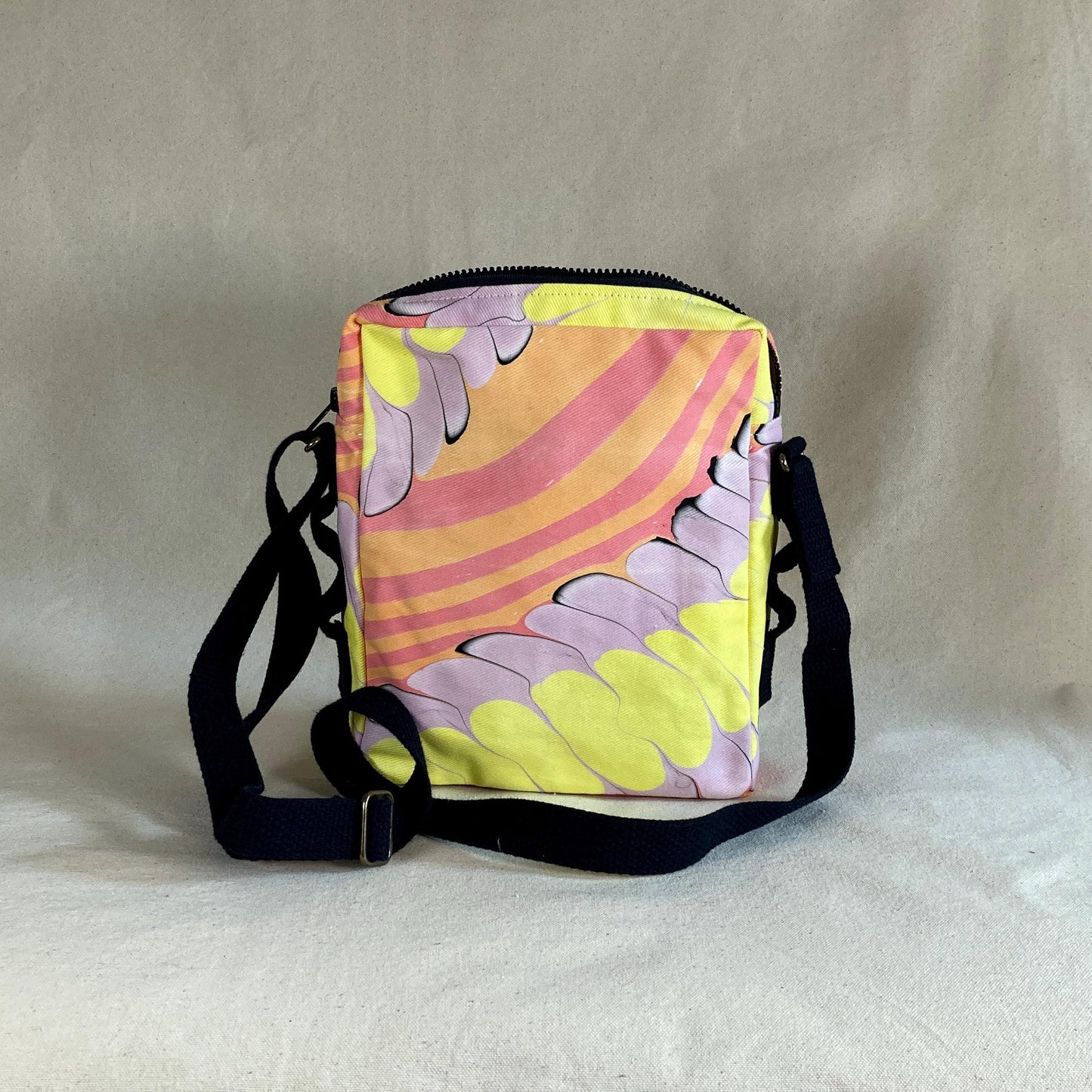 Marbled Crossbody Zipper Bag - Large