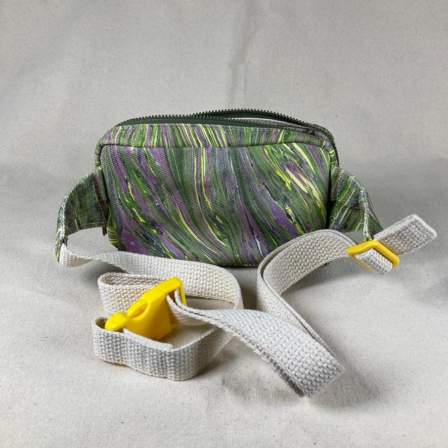 Water Marbled Fanny Pack or Shoulder Sling Bag | Made with unique colorful painted fabric