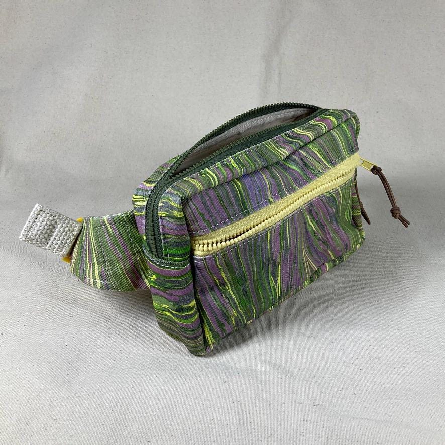 Water Marbled Fanny Pack or Shoulder Sling Bag | Made with unique colorful painted fabric